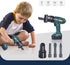 Toy Tool Set Outside Construction Play Tools, Power Saw, Electric Drill include 3 Interchangeable Drill Bits with Light, Sound,Kids Pretend Play D...