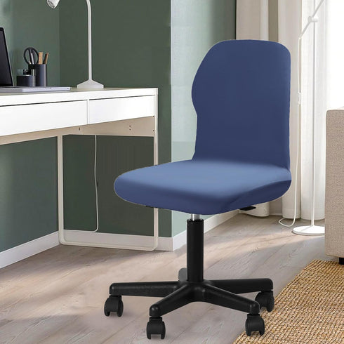 Velvet Stretch Armless Office Chair Covers - Colorful Stretch Slipcover for Desk Chairs (Navy)...