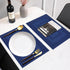 PIGCHCY Placemats,Washable Vinyl Woven Table Mats,Elegant Durable Placemats for Dining Table Set of 4 (18 x 12 inches, Navy Blue)...