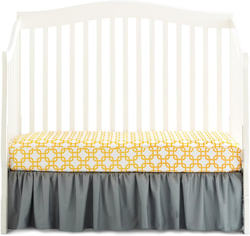 American Baby Company 100% Natural Cotton Percale Fitted Crib Sheet for Standard Crib and Toddler Mattresses, Golden Yellow Twill Gotcha, Soft Bre...