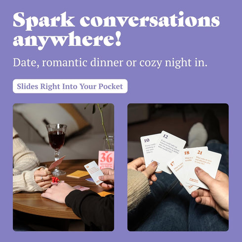 36 Questions to Fall in Love - Perfect Couples Games - Date Night Ideas - Romantic Love Games - Relationship Card Games - Date Deck for Couples Ac...