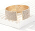 Sparkly Silver/Gold Simple Multi-layer Rhinestone Cluster Wide Cuff Bangle Wedding Jewelry for Women Bridal Statement Bracelet...