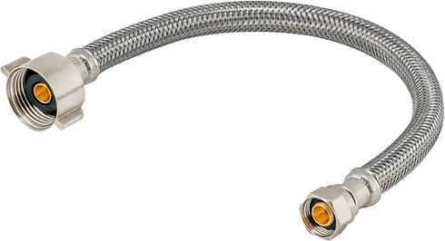 Eastman 20 Inch Flexible Toilet Connector, 7/8 Inch Ballcock x 3/8 Inch Compression, Stainless Steel Braided Hose, 48090...