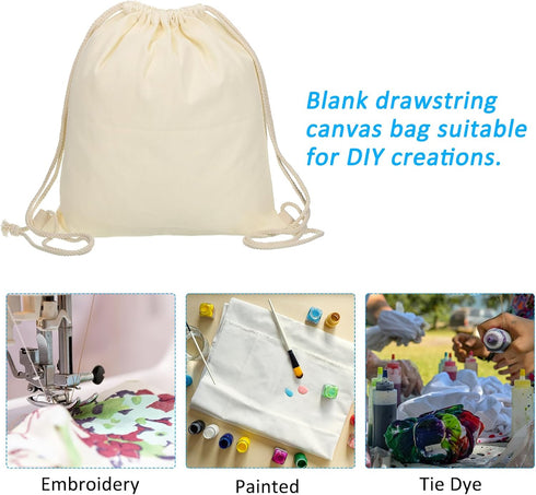 PATIKIL Cotton Drawstring Bags, Cotton Drawstring Backpack Foldable Sports Gym Bags for Women Men Gym Sports Trip, Brown...