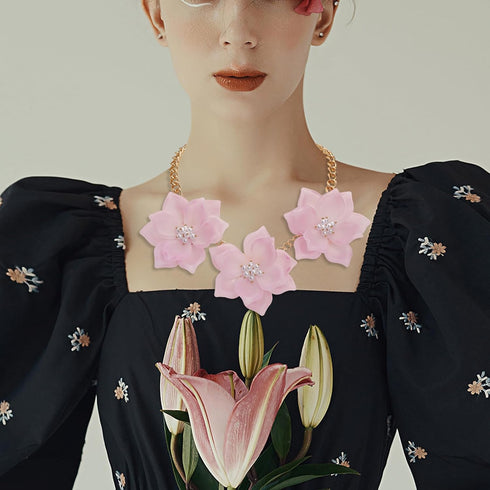 Bocar flower choker necklace for women...