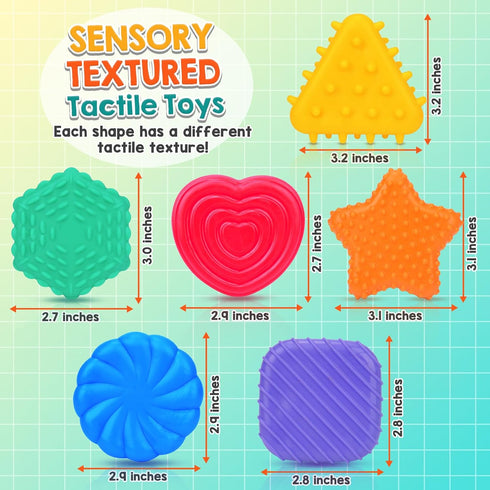 Sensory Toys for Kids Toddlers - Social Emotional Feelings Toys for Special Needs, Texture Shapes Learning Tactile Toy Preschool Classroom Must Ha...