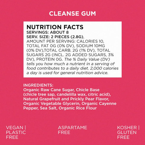 SIMPLY Gum | Cleanse with Grapefruit and Prickly Pear | Plant- Based Chewing Gum | Pack of Six (90 Pieces Total) | Synthetic Plastic Free + Aspart...