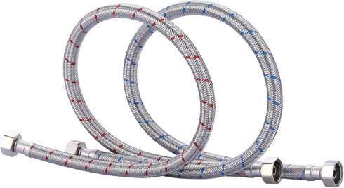 36 Inch Length Faucet Hose 1/2” to 1/2”, Braided Stainless Steel cUPC Supply Lines 1/2 Inch FIP x 1/2 Inch FIP Sink Hose Attachment for Faucet 1 P...