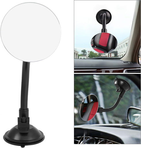 Blind Spot Adjustable Car Mirror Rotate Suction Cup Black Arm Rearview Mirror for All Universal Vehicles...