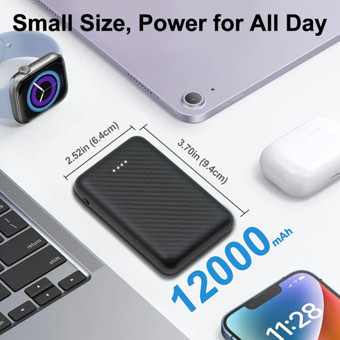 12000mAh Battery Pack for Heated Vest - 5V 2A Power Bank for Heated Jacket and Heated Hoodie,USB C Portable Charger Powerbank Compatible with iPho...