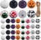 210Pcs Halloween Wooden Beads Holiday Wood Beads Round Spacer Bead Garland Hanging Ornaments with Jute Rope for Jewelry Making Supplies DIY Neckla...