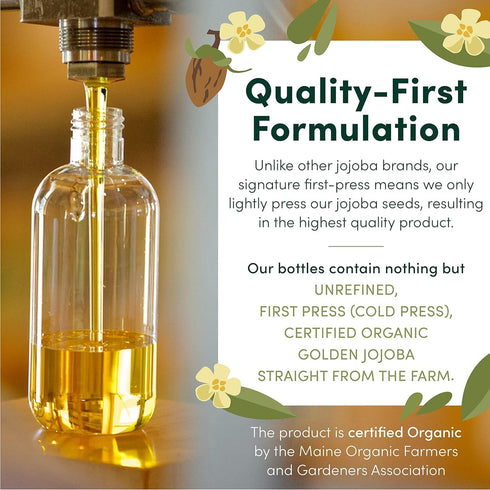 HobaCare Organic Jojoba Baby Oil with Pump – 100% Pure Natural Unrefined Unscented Cold Pressed Jojoba Oil for Baby Hair, Infant Skin, Body Care (...