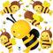 Jerify 6 Pieces Bee Plush Bee Stuffed Animal, Bees Plush with Yellow Toy, Cuddly Large Soft Bee Pillow 2 Sizes 7.87 Inches 4.72 Inches...