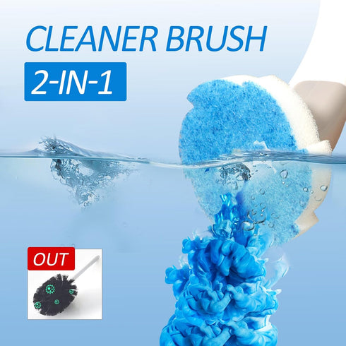 Disposable Toilet Brush and Holder Set with 16 Refills, Toilet Bowl Brush Cleaner Long Handle Wand, Compact Bathroom Toilet Scrubber Cleaning Supp...