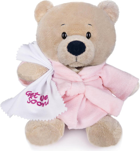 My OLi 9" Teddy Bears Cloth Bear Stuffed Animal Plush Toys Bear Dressed in Bathrobe with Soothing Towel “Get Well Soon” Sleeping Soft Toy Bedtime ...