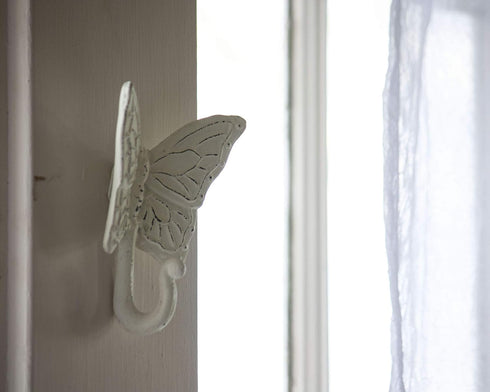Foreside Home & Garden Rustic Antique White Metal Butterfly Wall Hook...
