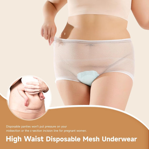 Mesh Postpartum Underwear 10 Counts C-Section Recovery Briefs Carer High Waist Disposable Maternity Pants Breathable,Stretchy Medium...