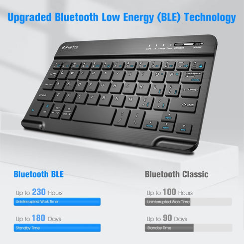 Fintie 7-Inch Ultrathin (4mm) Wireless Bluetooth Keyboard for iPad Samsung Tablet, iPhone Smartphone, iOS, Android Tablets Phone...