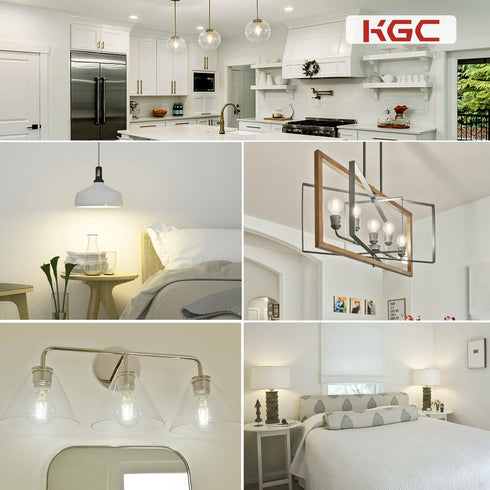 KGC LED Edison Globe Light Bulbs, Neutral White 4000K CRI 90, LED Filament Light Bulb, 6W Equivalent to 60W 700LM, G25(G80) Dimmable, Clear Glass ...