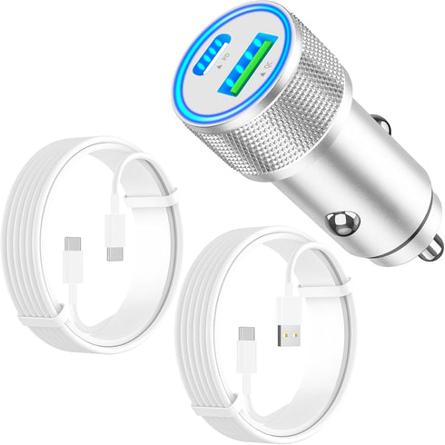 ?MFi Certified?iPhone 15 Car Charger Fast Charging, KYOHAYA 66W USB-C Dual PD&QC Car Power Cigarette Lighter USB Charger with 2Pack Type-C Cable f...