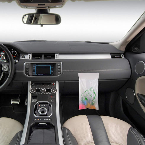 Disposable Car Adhesive Garbage Bags Portable Disposable Trash Bags Leak Proof Vomit Bags White Cartoon Trash Bags for Cars, Kitchens, Bedrooms, K...