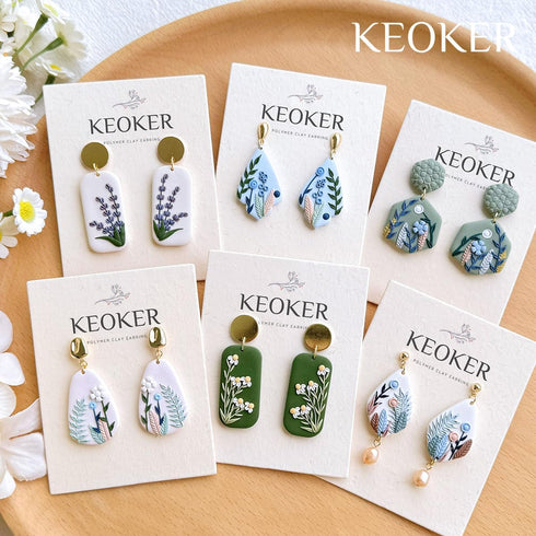 KEOKER Polymer Clay Cutters, Clay Cutters for Polymer Clay Jewelry, Basic Polymer Clay Cutters, Clay Earrings Cutters.(A)...