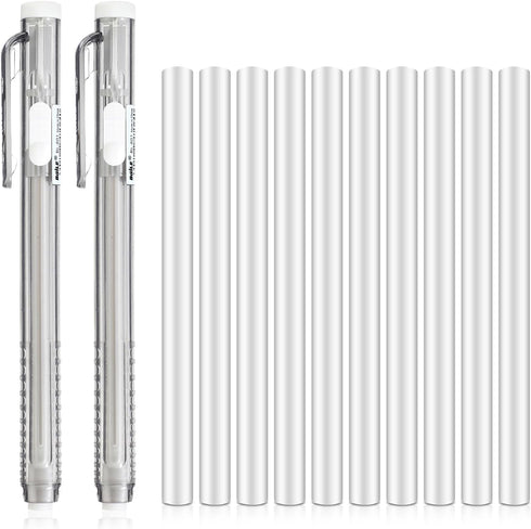 2Pcs Retractable Mechanical Eraser Pen with 10Pcs Replacement Eraser Refills Mechanical Pencil Eraser for Artists Drawing Drafting Painting for Sc...