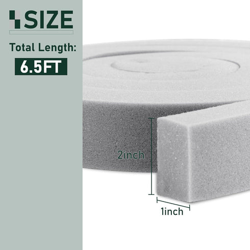 Window AC Foam Weather Stripping, Non-Adhesive Foam Seal Strip for Window Air Conditioner, 2 inch x 1 inch x 6.5 feet Sealer Gap Foam Tape...