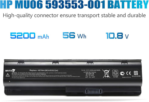 593553-001 593554-001 MU06 MU09 Extended Laptop battery for HP Pavilion G6 G7 G62 G72 G4 / 2000 Notebook PC / DV6 DV7 DM4 / Compaq Presario CQ32 C...
