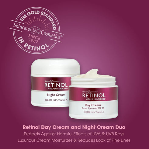 Retinol Anti-Aging, Vitamin Enriched Night Cream & Day Cream - Your 24 HOUR skincare duo that works day and night to give you younger-looking skin...