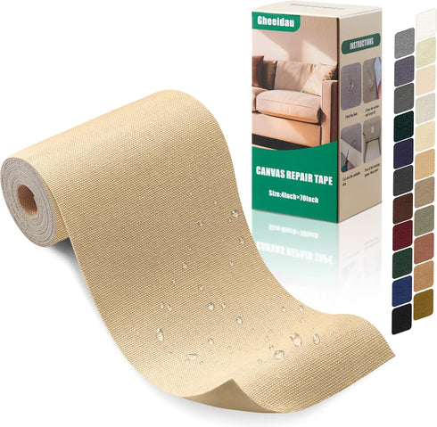 Canvas Repair Tape 4×70 Inch Waterproof Self-Adhesive Fabric Repair Patch for Repairing Boat Covers,Tents,Patio Umbrellas,Car Seats,Luggage,Sofas....