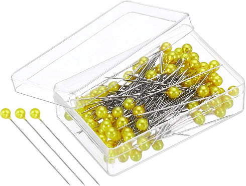 YOKIVE 200Pcs Pearlized Sewing Pins, Ball Head Needle Straight Quilting Pin for Fabric| Great for Dressmaker, Jewelry DIY Decoration, Craft(Golden...