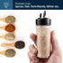 RoyalHouse 6 Pack 5.5 Oz Plastic Spice Jars with Black Cap, Clear and Safe Plastic Bottle Containers with Shaker Lids for Storing Spice, Herbs and...
