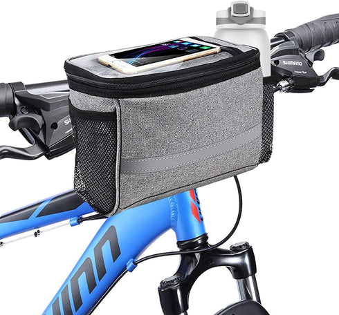 Bike Handlebar Bag, Bike Basket Front, Scooter Bag with Bike Phone Mount, Bike Cooler Bicycle Basket Road Mountain Bike Pouch Pack Cycling Accesso...