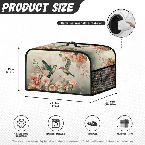 Hummingbird Slow Cooker Crock Pot Cover Easy to Clean and Store Small Appliance Dust Cover Keep Appliance Clean Fits for Most 6-8 Quart Oval Slow ...