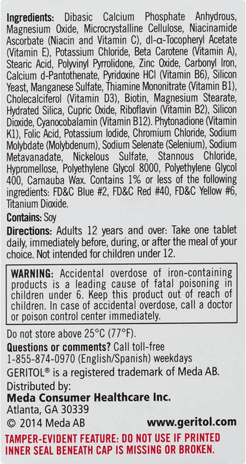 Geritol Multivitamin 100 tab (formerly called Geritol Complete - same product!)...