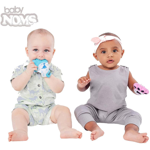 ® Teething Mitten | The Original Teething Paw | Safe Silicone Teething Toy or Teething Ring Provides Self-Soothing Teething Relief | Dino Blue Tee...