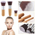 3 PCS Mini Travel Size Flat Top Face Foundation Brush Makeup Brush, with Synthetic Bristles & Bamboo Handle for Liquid,Cream, Flawless Powder Cosm...