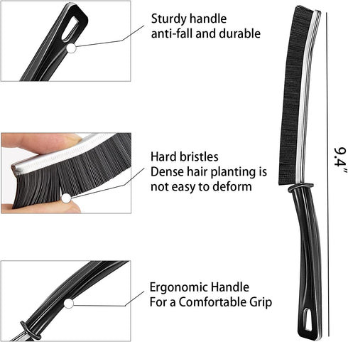 6-Piece Hard Bristle Crevice Cleaning Brush, Multifunctional Gap Cleaning Brush Tool for Small Spaces Cleaning, Thin Crevice Cleaning Brush Suitab...