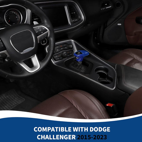 Gear Shift Knob Cover Handle Protector Trim Sticker Interior Accessories Compatible with Dodge Challenger Charger 2015-2023 & Durango 2018-2022, B...