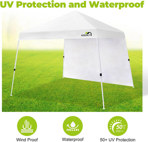 Canopy Sidewall 8 * 8 ft, Slant Leg Sunwall with 210D Oxford Cloth, UV Protection and Waterproof, Suits Pop-up Tent/Instant Canopy/Commercial Cano...