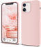 IceSword iPhone 12 Mini Case Pink Sand, Thin Liquid Silicone Case, Matte Cute Pink, Soft Silk Microfiber Cloth, Gel Rubber Full Body, Cool Protect...