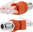 RF to RJ45 Converter Adapter, 2 Pack F Female to RJ45 Male Ethernet Adapter Coaxial Coupler Coax Straight Connector - Orange...