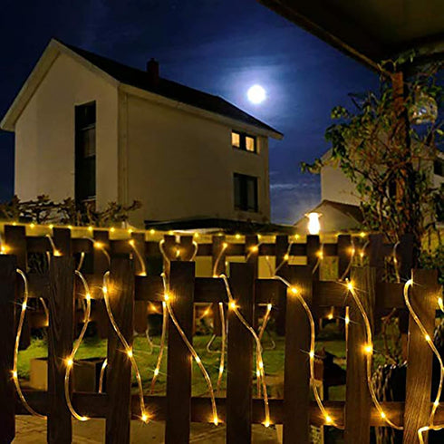 lychee Solar Rope Lights Outdoor 16.5ft 50LED Waterproof Solar Power String w/Light Outdoor Rope Lights Ideal for Home Garden Party Wedding Decora...