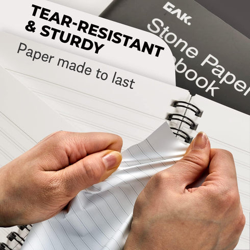 Stone Paper Waterproof Sheet Spiral Notebook (M Size) – 5.8”x8.3”, 50 sheets, Stone Paper Notebook Journal Note Taking - Waterproof Notepad Colleg...