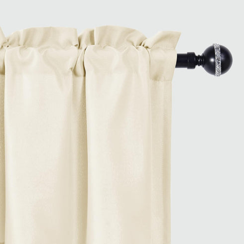 JIUZHEN Valance Curtains for Kitchen Window Valances for Living Room/Basement Window Curtains Bathroom Thermal Insulated Short Rod Pocket Curtain ...