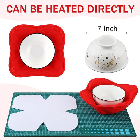 Tudomro Cozy Pre Cut Batting Quilt Batting Fabric Batting for Quilting Bowl Cozy Pattern Template Bowl Wrap Cut on Fold Template for Sewing DIY, 9...
