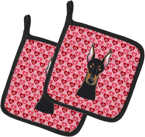 Caroline's Treasures BB5315PTHD Doberman Pinscher Pair of Pot Holders Kitchen Heat Resistant Pot Holders Sets Oven Hot Pads for Cooking Baking BBQ...