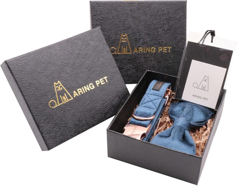 ARING PET Bowtie Dog Collar-Velvet Dog Collars with Removable Bowtie, Cute & Comfortable Dog Collar....