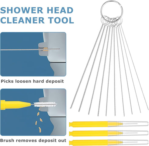 Gatuida Shower Head Cleaner: Small Gaps Hole Anti-Clogging Shower Head Cleaning Brush, Shower Nozzle Clog Removal Picks Shower Cleaner Brushes for...